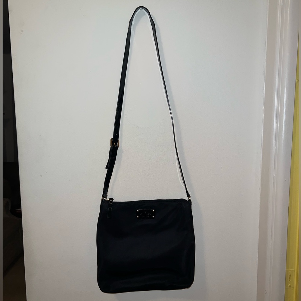 Kate Spade black nylon messenger bag